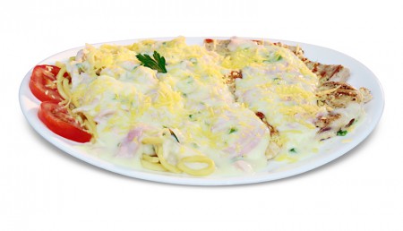 Frango Parisiense  c/ Talharim ou Nhoque